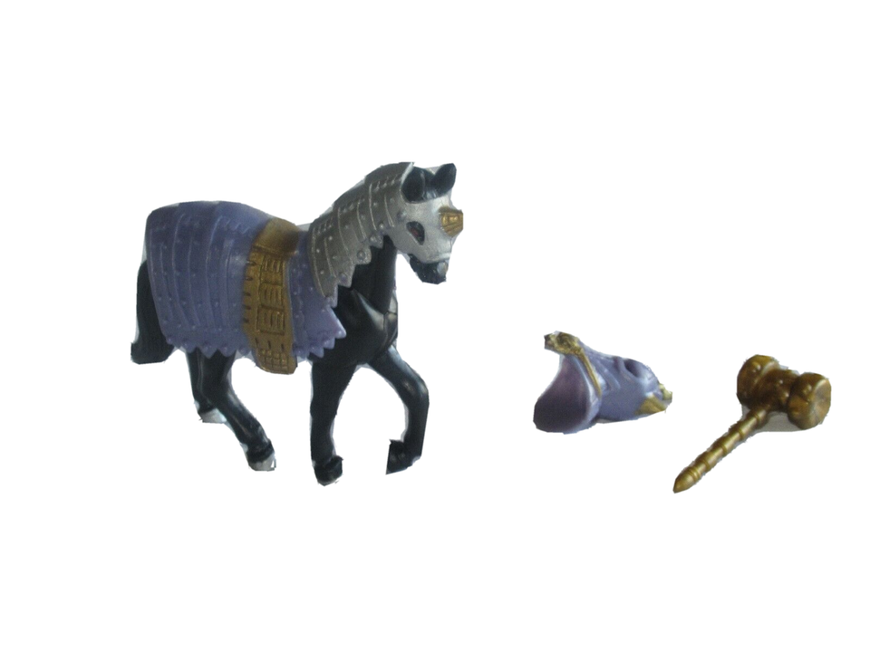 Black Horse Armor Figure Lot Medieval Knights Helmet Weapon Battle Hamme... - $9.45