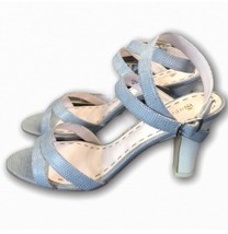 Abaete Baby Blue faux snake print snake sandals Women’s  Size 7.5 - $26.81