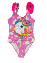 new Girl&#39;s UNICORN RAINBOWS Swimsuit sz L (12-14years) padded swimming suit 1 pc - £11.53 GBP