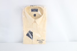 NOS Vtg 70s Streetwear Mens 15.5 Collared Short Sleeve Button Shirt Yellow USA - £46.40 GBP