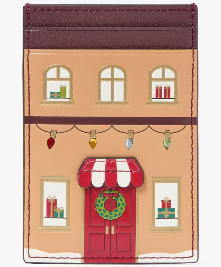 Kate Spade Gingerbread House Small Slim Leather CardHolder KJ072 Wallet NWT $129