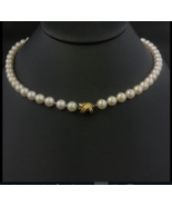Tiffany & Co 18K Gold 5.5-6mm White Akoya Pearl Signature X 18" Necklace - $2,802.50