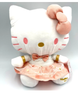 Hello Kitty Plush Toy White &amp; Peach Dress 9.5 inch Official Doll by SANR... - $27.10 CAD