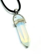 Opalite Pendant Gemstone Healing Chakra Crystal Argenon Sea Opal Corded Necklace - $4.60