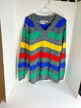 Venezia Womens S 42 Chunky knit Sweater Multicolor striped Acrylic - $28.71
