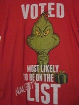 Vintage The Grinch Naughty List Character Image Adult Size M Red Short Sleeve Te - £6.28 GBP