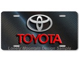Toyota Inspired Art Gray/Red on Carbon FLAT Aluminum Novelty License Tag... - $17.99