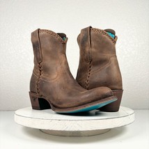 NEW Lane PLAIN JANE PJ Brown Cowboy Boots 7.5 Leather Western Short Ankle Bootie - £144.07 GBP