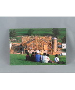 Vintage Postcard - Amish Barn Raising Children Watching - Doyle Yoder - $15.00