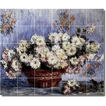 Claude Monet Flowers Painting Ceramic Tile Mural BTZ06103