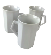 Hues n Brews Cups Vintage Lot of 3 White Coffee Mug Japan Mod MCM - £15.03 GBP