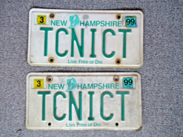 New Hampshire  old man license plates  lot of 2   TCNICUT Live Free or Die - £17.24 GBP