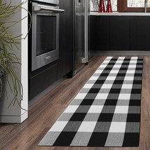 Black and White Checkered Outdoor Rugs for Kitchen/Living Room/Bathroom/Laundry  - £35.17 GBP