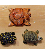 Vintage Land and Sea Collectibles Mini 1&quot; Turtles Lot of 3 Hand Painted ... - £16.88 GBP