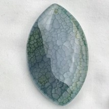 Dragonfly Wing Vein Teardrop Agate Pendant Stone Blue Green Teal - $12.00