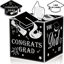 Graduation Card Box Holder 2024 with 30Pcs Graduation Cards,Graduation Party Dec - £13.23 GBP