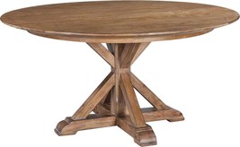 Dining Table Dublin X-Base Pedestal Beachwood Distressed Round Solid Wood - £2,814.44 GBP