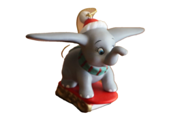 Vtg Grolier Disney Dumbo On Sled Flying Elephant Ornament Porcelain Trea... - £10.39 GBP