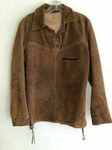 Men’s Western Cowhide Suede Leather Jacket Brown Cowboy Outerwear Fringe... - $2,050.20 MXN+