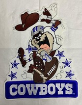 2 Vintage Huge Dallas Cowboys Tasmanian Taz Devil Sew On Patch Looney Tunes - $14.84