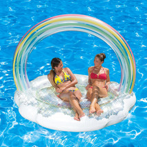 Summer Waves Glitter Sparkles Mermaid Island Inflatable Pool Float Water - £46.23 GBP