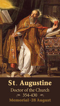 St. Augustine, Patron Saint of Theologians, LAMINATED Prayer Card 5-pack - £12.04 GBP