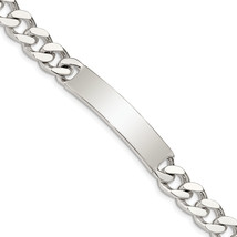 Silver 8inch Polished Engraveable Curb Link ID Bracelet QID135 - $213.81