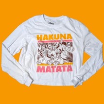 Disney T-Shirt Lion King &quot;Hakuna Matata&quot; Womens Crop Top Long Sleeve Size M - £8.16 GBP