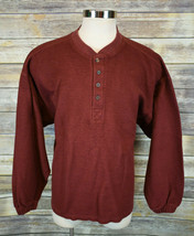 Mens Jansport Burgundy Sweatshirt Sweater 1/2 Button Cotton Blend XL - $15.05