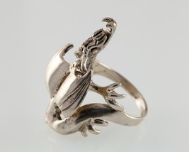 Open Wing Dragon Sterling Silver Ring Size 10.75 - £70.43 GBP