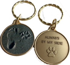Always By My Side Dog Pet Paw Print Footprint Color Beach Seashell Keychain - $6.99