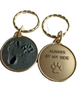 Always By My Side Dog Pet Paw Print Footprint Color Beach Seashell Keychain - £5.53 GBP