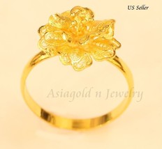 Solid 22k gold flower ring handmade from Thailand #101 - £342.57 GBP