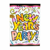 Colorful New Years Eve Party 8 Ct Invitations with Envelopes - £2.11 GBP