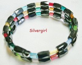 Colorful Hand Created Memory Wire Wrap Beaded Bracelet - £15.98 GBP