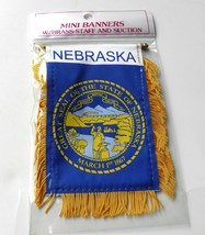 Nebraska Mini Polyester Us State Flag Banner 3 X 5 Inches - £4.40 GBP