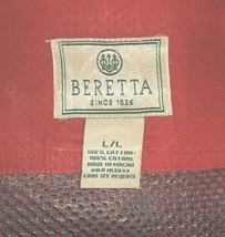 Beretta (TM) brand logo men&#39;s long-sleeve cotton medium-weight burgundy shirt - £27.53 GBP