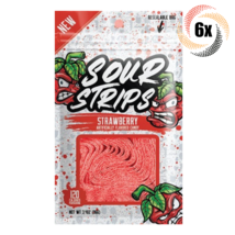 6x Bags Sour Strips New Strawberry Flavored Candy | 3.4oz | Fast Shipping - £25.67 GBP