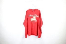 Vintage 90s Womens XL Holiday Magic Merry Go Round Horse Long Sleeve T-Shirt USA - £25.85 GBP