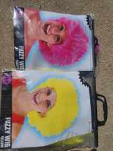 fuzzy party wig choose pink or yellow costume accessory - $5.00
