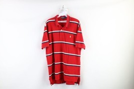Vintage 90s Ralph Lauren Mens XL Faded Striped Collared Rugby Polo Shirt Red - £30.99 GBP