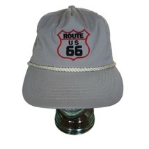 Vintage US Route 66 Grey Baseball Hat Cap Terry Cloth Liner USA Travel R... - $12.99