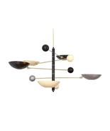 5 Light Pendant Mid Century Modern Raw Brass Sputnik chandelier light Fi... - £445.27 GBP