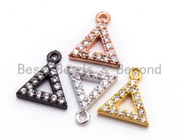 CZ Micro Pave Small Triangle Pendant/Charm, Cubic Zirconia Charm, Fashion - £1.50 GBP