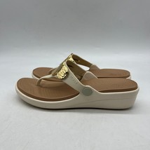 Crocs Sanrah Embellished Womens White Slip On Wedge Flip Flop Sandals Size 8 - £31.64 GBP
