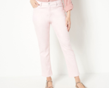 Susan Graver Colored Denim Straight-Leg Ankle Jeans- Light Pink, Plus 18 - $26.00