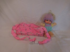 Magic Nursery Fuss N&#39; Giggle Doll with Carrier Mattel 1992 Works Vintage - £31.16 GBP
