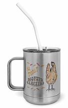 PixiDoodle Farmhouse Decor - Cussing Chicken Insulated Coffee Mug Tumbler with S - £28.38 GBP