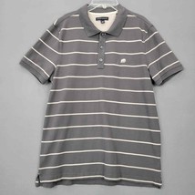 Banana Republic Polo Gray Slate Stripe Stretch Classic Short Sleeve Men&#39;s Size L - £9.78 GBP