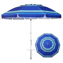 AMMSUN 8FT Large Beach Umbrella with sand anchor, Heavy Duty High Wind P... - $114.99
